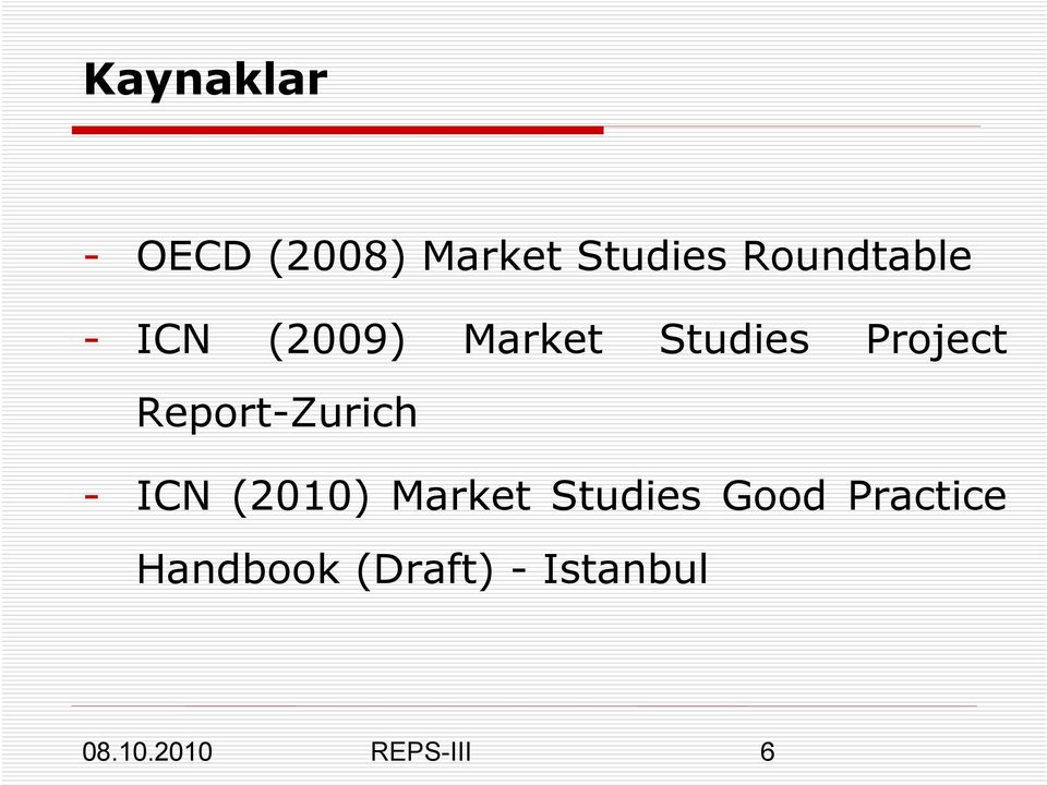 Project Report-Zurich - ICN (2010) Market