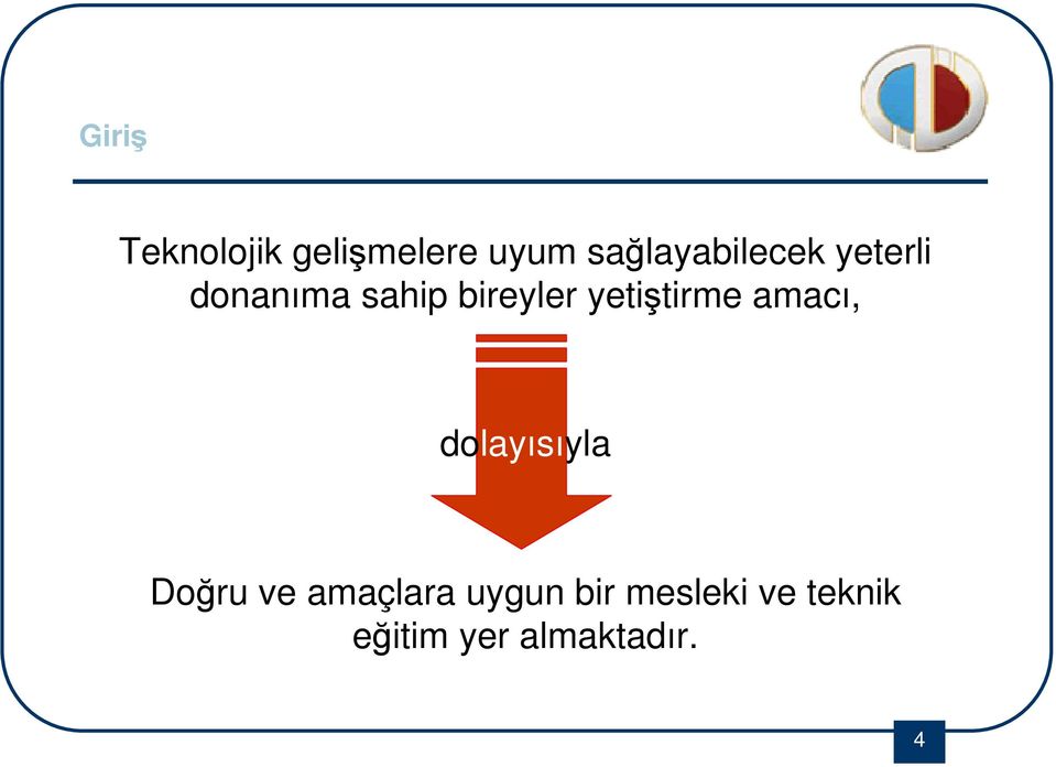 bireyler yetiştirme amacı, dolayısıyla Doğru