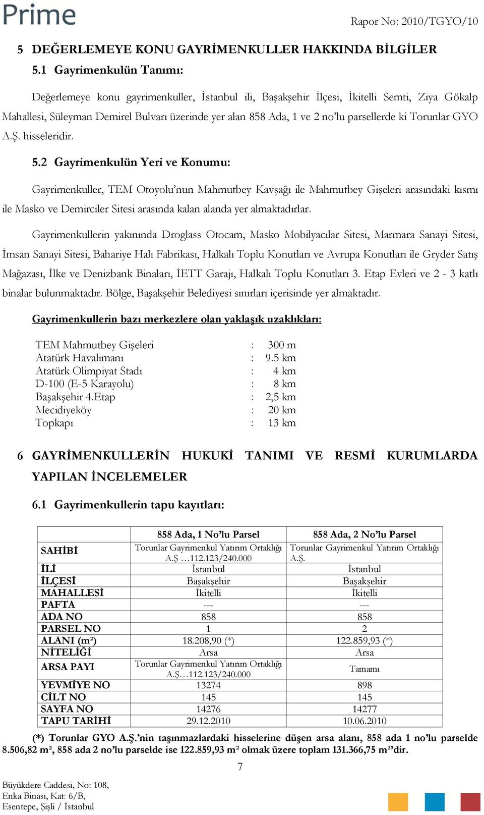 parsellerde ki Torunlar GYO A.Ş. hisseleridir. 5.