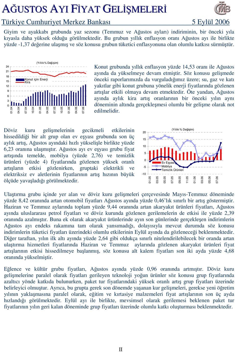 4 Konut için Enerji Kira 1. 4. 7. 1. 1. 4. 7. Konut grubunda yıllık enflasyon yüzde 14, oranı ile Ağustos ayında da yükselmeye devam etmiştir.