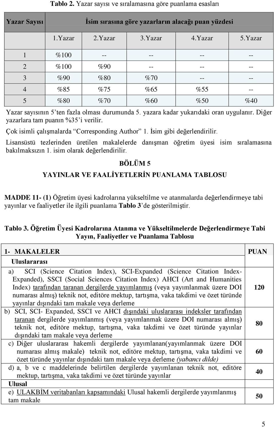 Diğer yazarlara tam puanın %35 i verilir. Çok isimli çalışmalarda Corresponding Author 1. Ġsim gibi değerlendirilir.