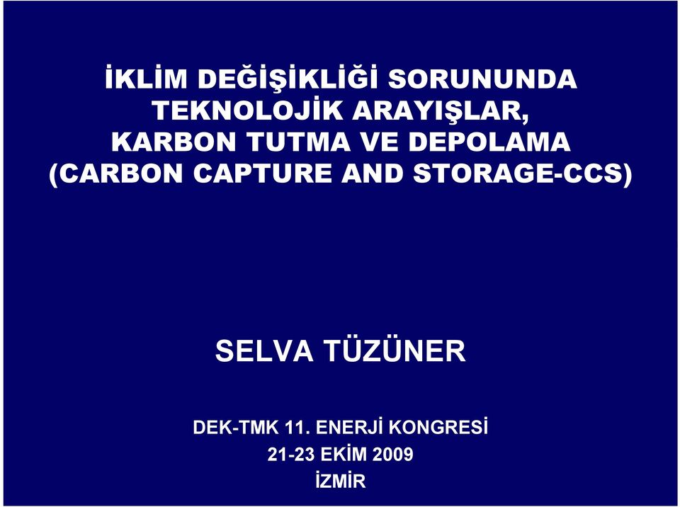 (CARBON CAPTURE AND STORAGE-CCS) SELVA