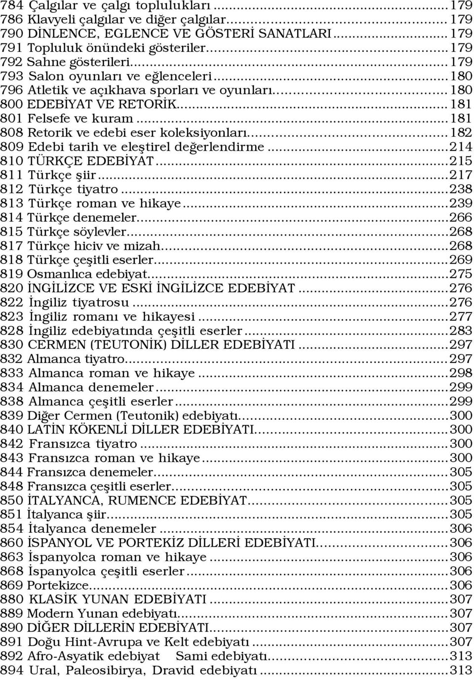 ..182 809 Edebi tarih ve eleßtirel deûerlendirme...214 810 T RK E EDEBÜYAT...215 811 TŸrk e ßiir...217 812 TŸrk e tiyatro...238 813 TŸrk e roman ve hikaye...239 814 TŸrk e denemeler.