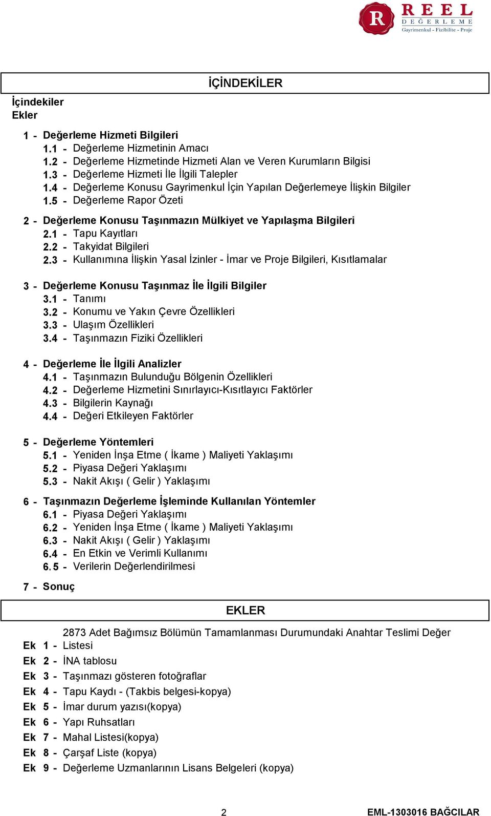 1 - Tapu Kayıtları 2.2 - Takyidat Bilgileri 2.3 - Kullanımına İlişkin Yasal İzinler - İmar ve Proje Bilgileri, Kısıtlamalar 3-4 - 5-6 - 7 - Değerleme Konusu Taşınmaz İle İlgili Bilgiler 3.