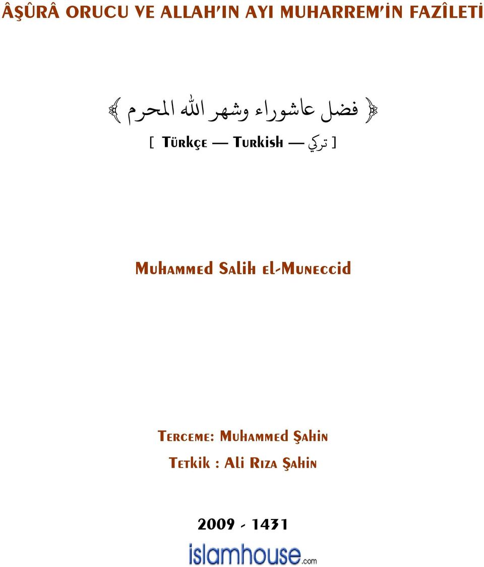 Turkish [ Türkçe Muhammed Salih el-muneccid