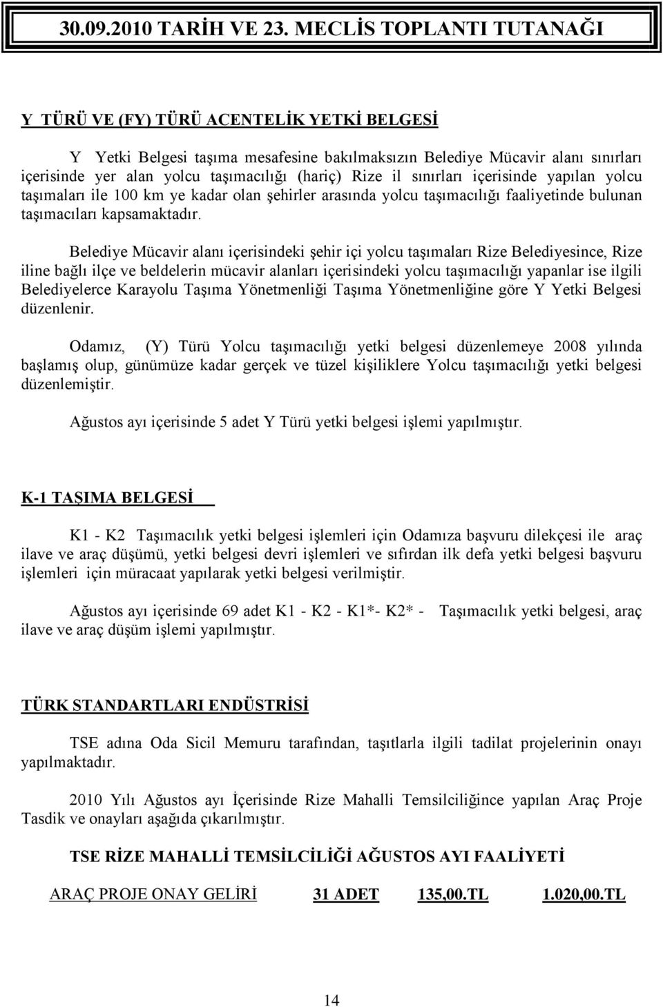 Belediye Mücavir alanı içerisindeki şehir içi yolcu taşımaları Rize Belediyesince, Rize iline bağlı ilçe ve beldelerin mücavir alanları içerisindeki yolcu taşımacılığı yapanlar ise ilgili