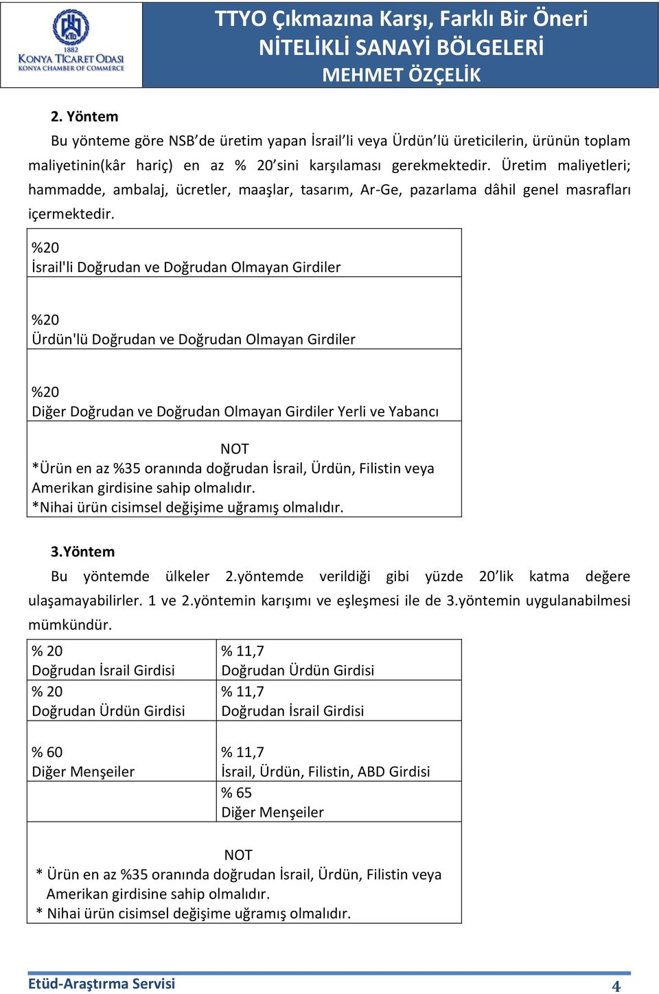 İsrail'li ve Olmayan Girdiler Ürdün'lü ve Olmayan Girdiler Diğer ve Olmayan Girdiler Yerli ve Yabancı NOT *Ürün en az %35 oranında doğrudan İsrail, Ürdün, Filistin veya *Nihai ürün cisimsel değişime