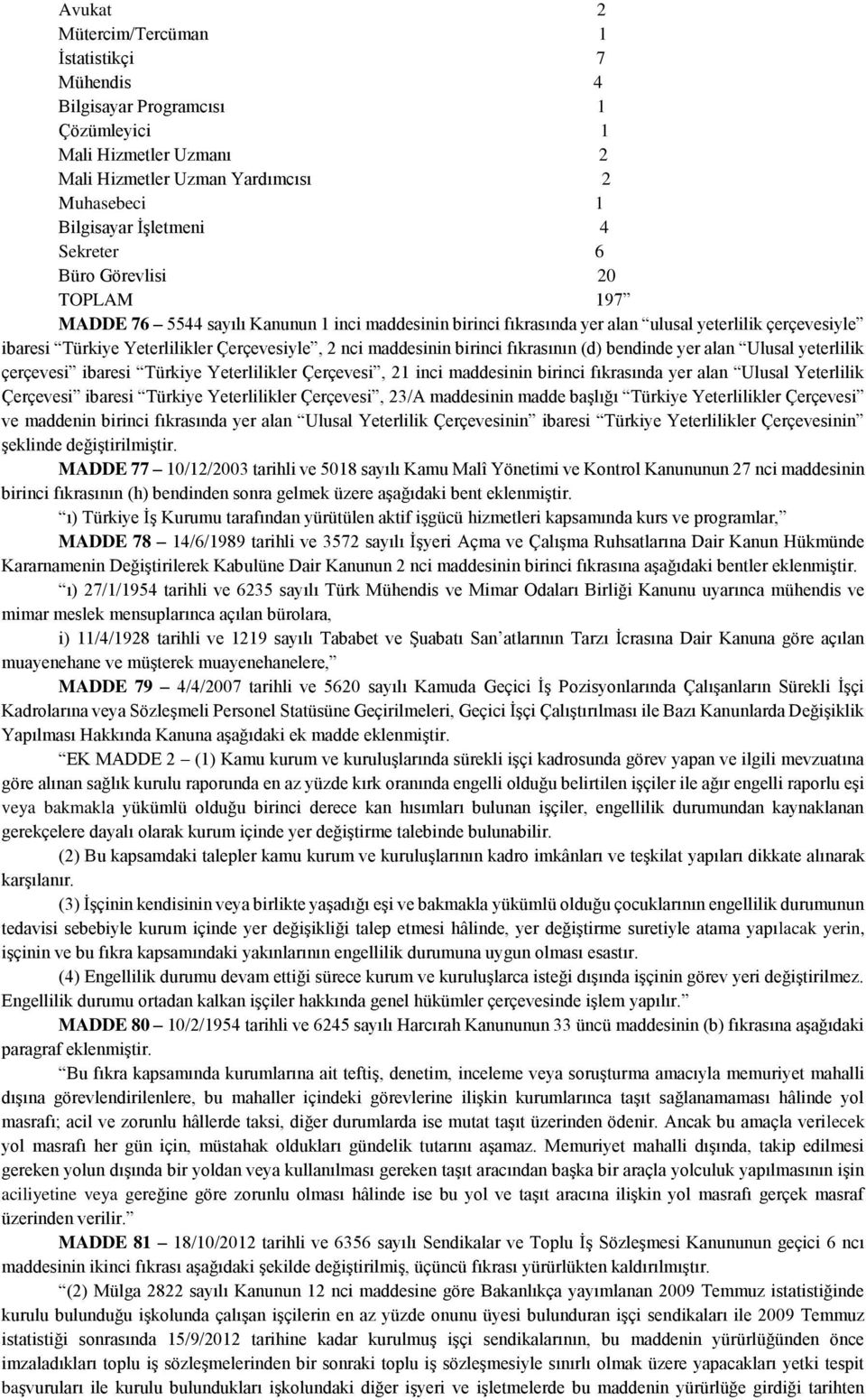 birinci fıkrasının (d) bendinde yer alan Ulusal yeterlilik çerçevesi ibaresi Türkiye Yeterlilikler Çerçevesi, 21 inci maddesinin birinci fıkrasında yer alan Ulusal Yeterlilik Çerçevesi ibaresi