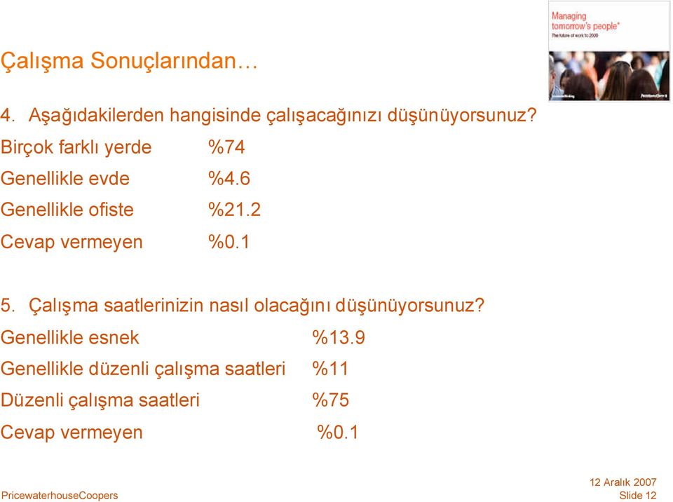 1 5. Çalışma saatlerinizin nasıl olacağınıdüşünüyorsunuz? Genellikle esnek %13.