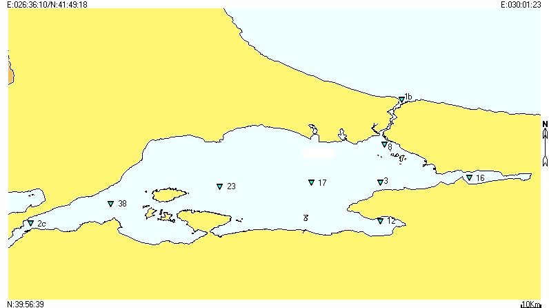 Besleyici tuzlar-kimyasal veriler: Ekteki tablolarda Marmara Denizi nde 2008 döneminde yapılmış olan diğer ölçümler (kimyasal parametreler) bölgeler ve istasyonlar itibariyle verilmiştir.