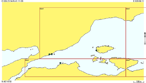 Envanter çalışmalarına baz olan Marmara Denizi bölgeleme haritası (Batı Marmara Denizi) TÜR BÖLGE Mar1 Mar2 Mar3 Mar4 Mar5 Codium tomentosum + - + + - Padina pavonia + - - + - Cystoseira barbata + -