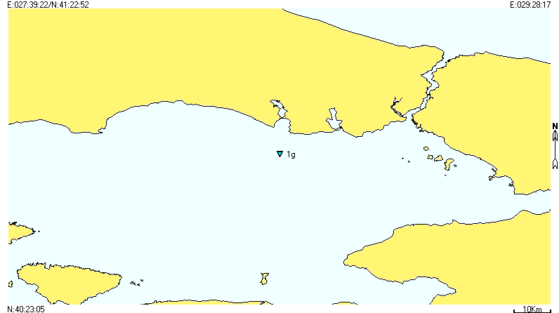 İzleme 7 istasyon dağılım haritası OŞİNOGRAFİ ÖLÇÜM HAM VERİLERİ: Sevinç-Erdal İnönü Vakfı, Deniz araştırmaları birimi tarafından Marmara Denizi genelinde oluşan Musilaj Aggregat ile ilgili olarak
