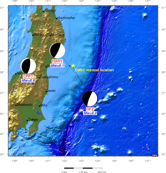 11 Mart 2011 HONSHU-JAPONYA DEPREMİ 05:46 UTC de Japonya nın doğusunda Tokyo şehrine 373 km. uzaklıkta, Pasifik Okyanusunda büyüklüğü M=8.9 olan çok şiddetli ve yıkıcı bir deprem meydana gelmiştir.