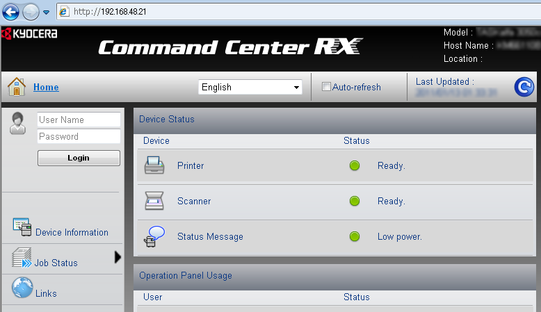 Kullanmadan Önce Hazırlık > Command Center RX (E-posta Ayarları) Command Center RX (E-posta Ayarları) Command Center RX, makinenin çalışma durumunu doğrulamak ve güvenlik, ağ üzerinden yazdırma,