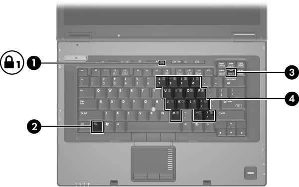 3 Tuş takımları Bilgisayarda katıştırılmış sayısal tuş takımı vardır ve isteğe bağlı harici sayısal tuş takımını veya sayısal tuş takımı içeren isteğe bağlı harici klavyeyi destekler.