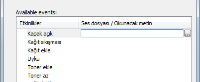 PC'den yazdırırken > Yazıcı durumunun izlenmesi (Status Monitor) Status Monitor Bildirim Ayarları Status Monitor uyarı ekranında geçerli olayları görüntülemek için ayar ikonuna tıklayın.