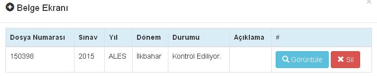 1 2 Yüklediğiniz belgeleri silmek için ilk olarak yüklediğiniz alana (belge ekranı) gelin ve ilgili dokümanı silin.