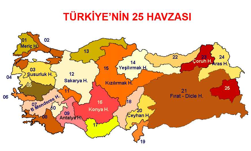 Main River Basins of Turkey Turkey is divided 25 main hydrometric