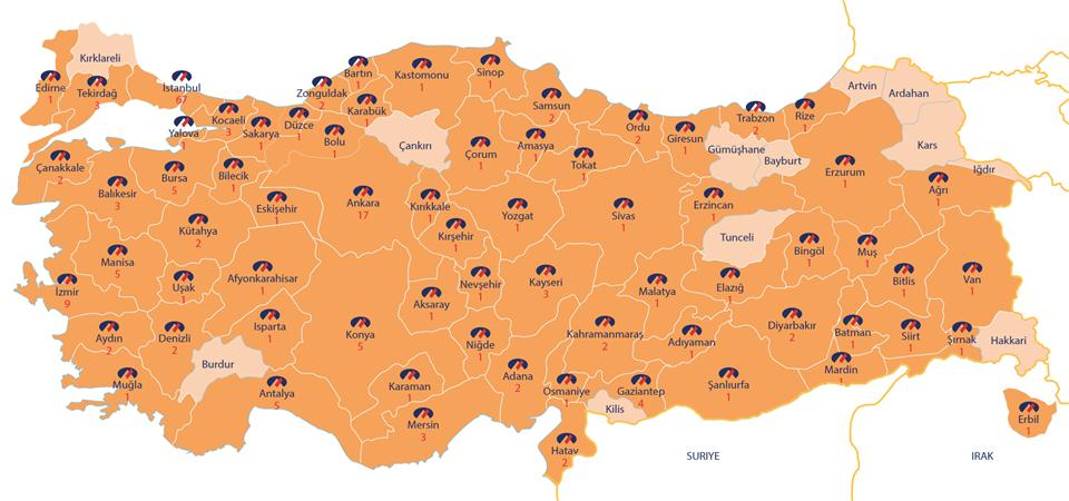 Şube ve Personel 2012 2013 Ç1 14 Ç2 14 Ç3 14 Ç4 14 Ç1 15 Personel Sayısı 5,064 5,075 5,027 4,819 4,033 3,210