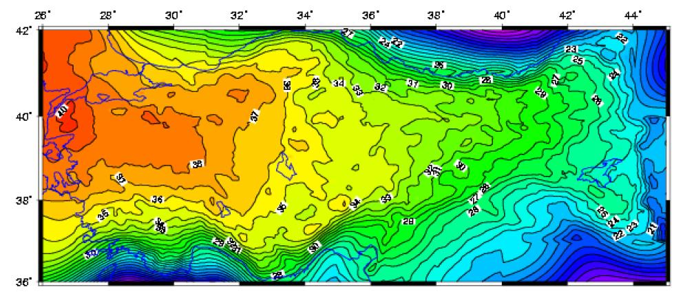 GPS/NİVELMAN JEOİDİ GPS/nivelman jeoid yüksekliklerini belirlemek için; Türkiye içinde uygun dağılımda, jeoidin hızlı değiştiği bölgelerde daha sık olmak üzere, 197 TUTGA-99 noktası seçilmiş ve