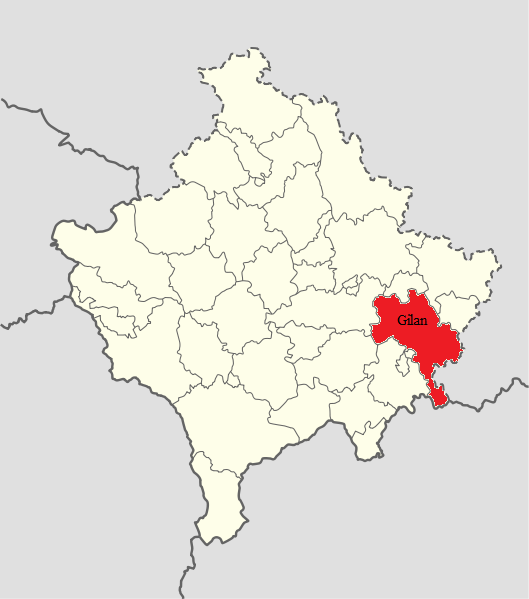85 Ergin JABLE Gilan, Gelan, Geylan soyadları yaygınca kullanılır. Gilan Belediyesi sınırları içinde Arnavutça, Sırpça ve Türkçe şehirdeki resmî diller arasında yer almaktadır.