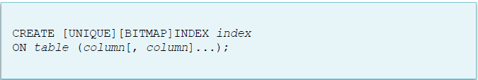 INDEX OLUŞTURMA PRIMARY KEY ve UNIQUE CONSTRAINT tanımlandığında, otomatik olarak index oluşturulur.