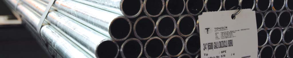 ÜRET M MATR S - Su ve Gaz Borular, Galvanizli borular, Diflli Manflonlu Borular PRODUCTION RANGE - Water and Gas Pipes, Galvanized Pipes, Threaded & Coupled Pipes I Wall Thickness ( mm ) mm 7. 9.7. 8.