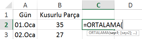 Temel Formül Yazım Kuralları Herhangi bir formülü yazarken öncelikle eşittir konur.