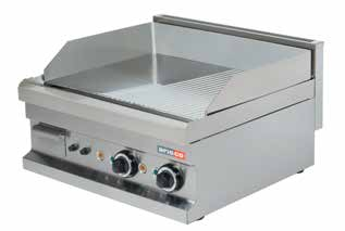 EG606 (Chr) 600x600x265 62 0,16 5400 380V, 3~, 50Hz 1.090 Electric Smooth surface (15 mm) Carbon steel plate. Removable fat container.