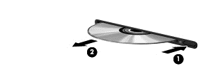 3. Diski (3) dış kenarlarını kaldırırken tepsi göbeğine hafifçe bastırarak tepsiden çıkarın. Diski kenarlarından tutun ve düz yüzeylerine dokunmayın.