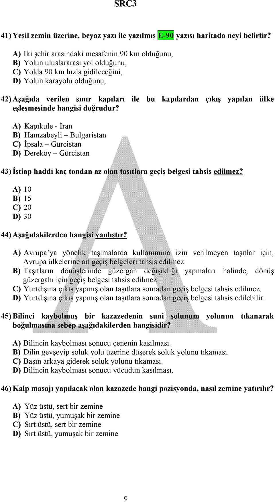 kapılardan çıkış yapılan ülke eşleşmesinde hangisi doğrudur?