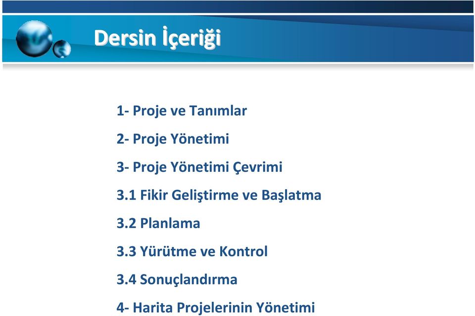 1 Fikir Geliştirme ve Başlatma 3.2 Planlama 3.