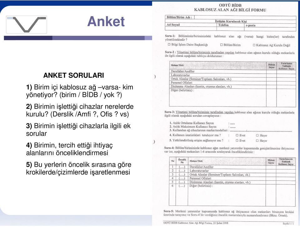 vs) 3) Birimin işlettiği cihazlarla ilgili ek sorular 4) Birimin, tercih ettiği ihtiyaç