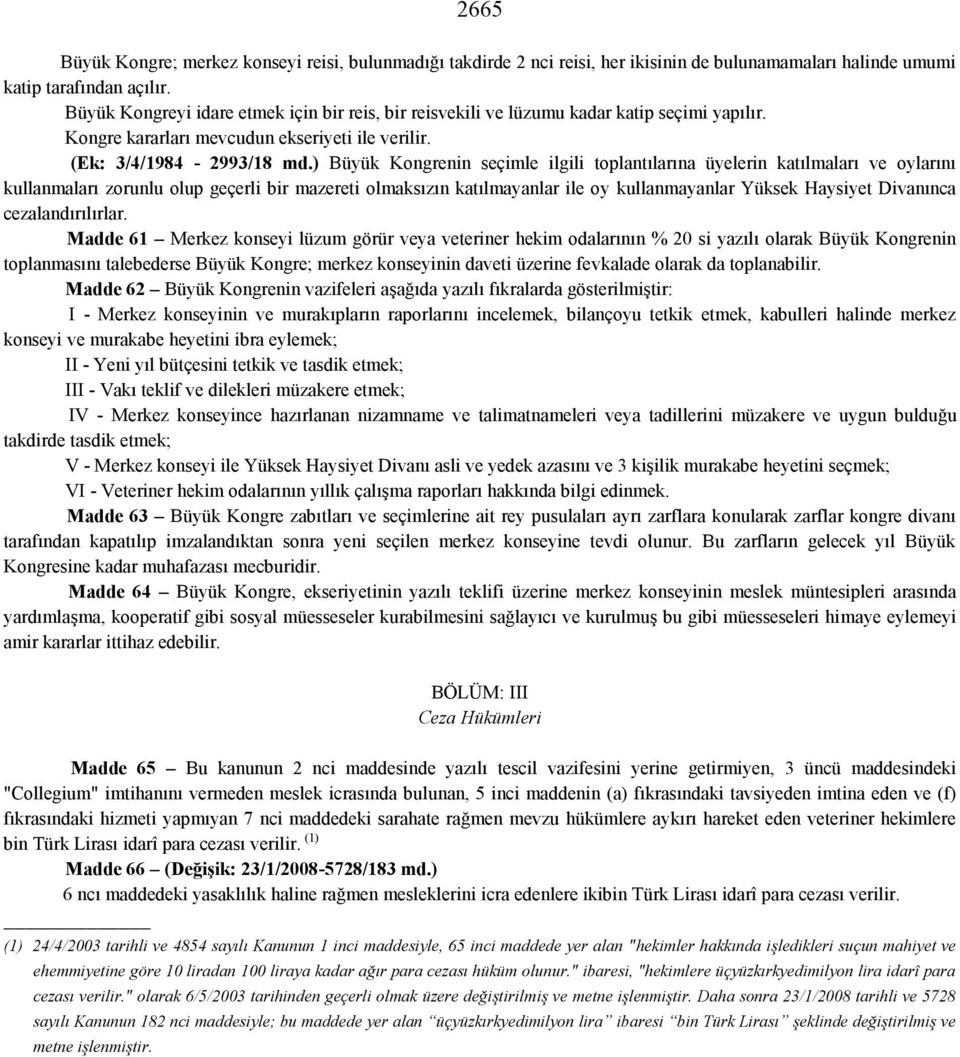 ) Büyük Kongrenin seçimle ilgili toplantılarına üyelerin katılmaları ve oylarını kullanmaları zorunlu olup geçerli bir mazereti olmaksızın katılmayanlar ile oy kullanmayanlar Yüksek Haysiyet