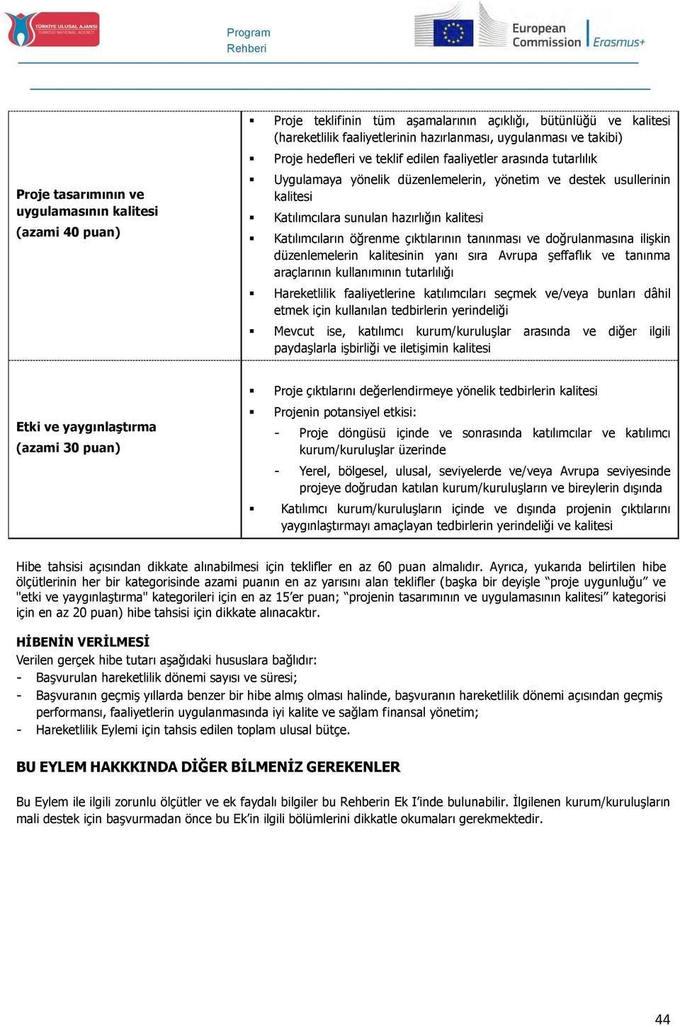 Katılımcıların öğrenme çıktılarının tanınması ve doğrulanmasına ilişkin düzenlemelerin kalitesinin yanı sıra Avrupa şeffaflık ve tanınma araçlarının kullanımının tutarlılığı Hareketlilik