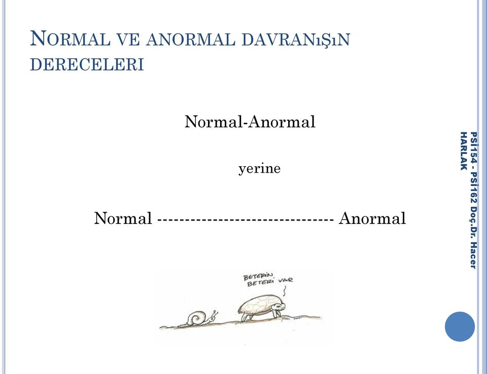 Normal-Anormal yerine