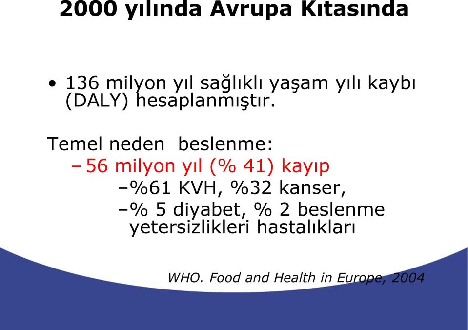 Temel neden beslenme: 56 milyon yıl (% 41) kayıp %61 KVH, %32