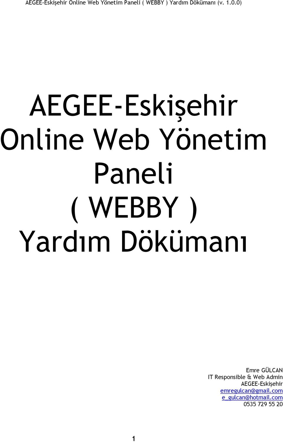 Responsible & Web Admin AEGEE-Eskişehir