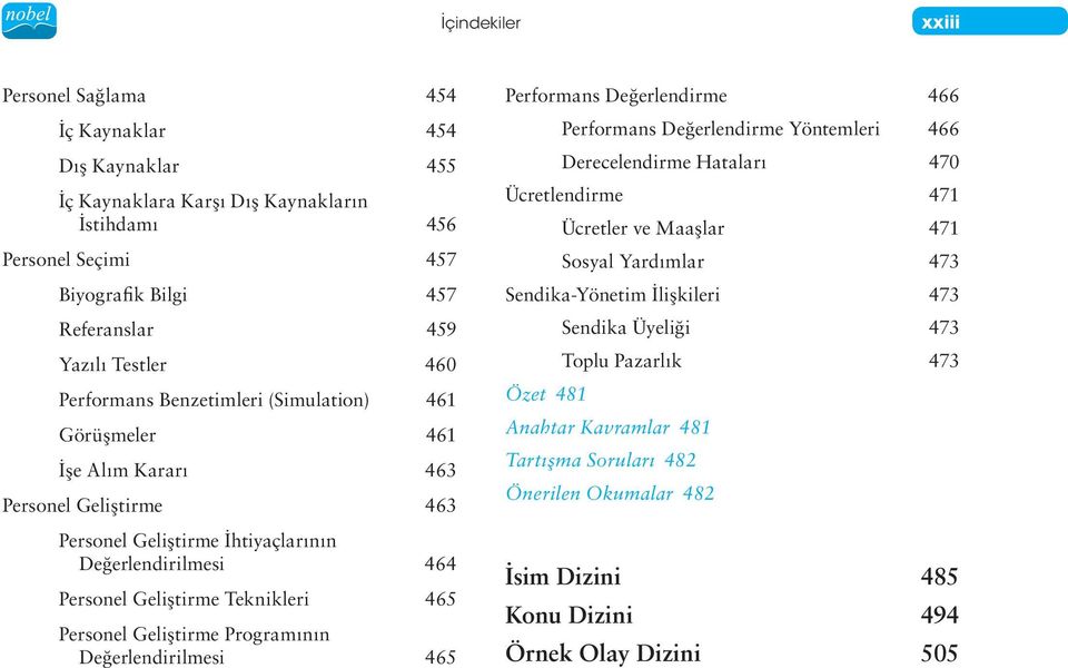 Personel Geliştirme Programının Değerlendirilmesi 465 Performans Değerlendirme 466 Performans Değerlendirme Yöntemleri 466 Derecelendirme Hataları 470 Ücretlendirme 471 Ücretler ve Maaşlar 471 Sosyal