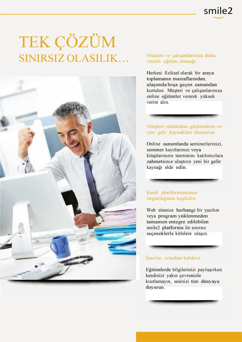 Müşteri sadakatini güçlendirin ve yeni gelir kaynakları oluşturun Online sunumlarda seminerlerinizi, seminer kayıtlarınızı veya kitaplarınızın tanıtımını katılımcılara zahmetsizce ulaştırın yeni bir