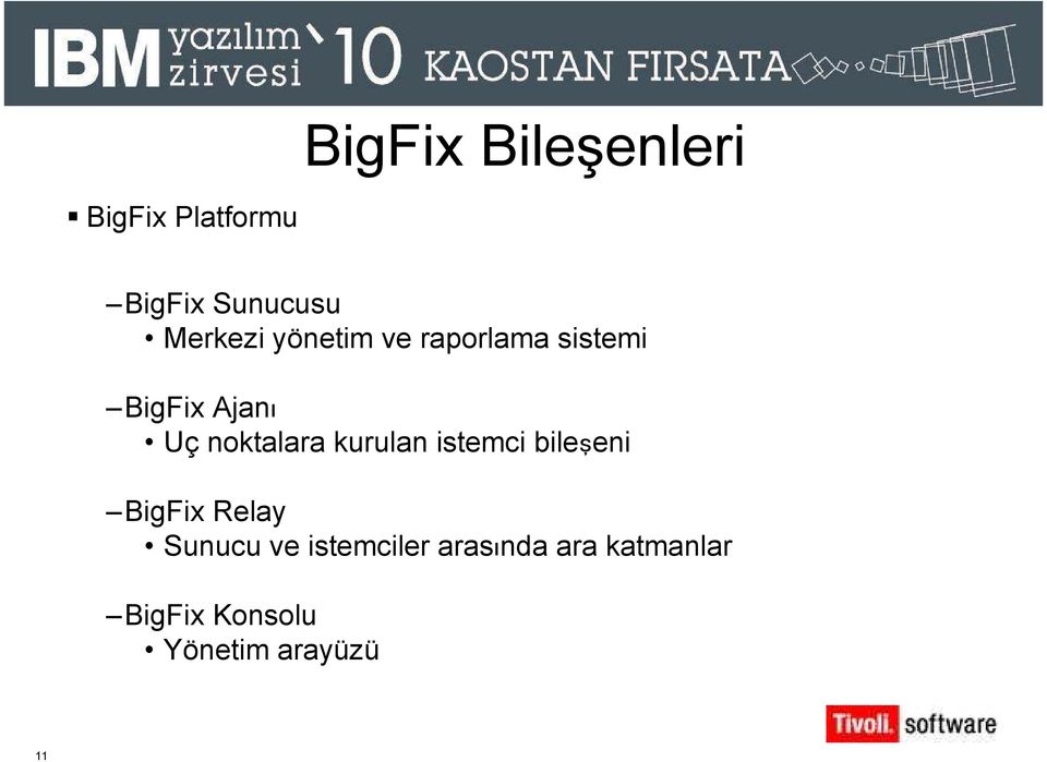 noktalara kurulan istemci bileşeni BigFix Relay Sunucu ve