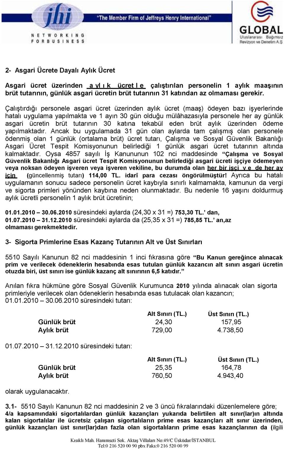 Çalıştırdığı personele asgari ücret üzerinden aylık ücret (maaş) ödeyen bazı işyerlerinde hatalı uygulama yapılmakta ve 1 ayın 30 gün olduğu mülâhazasıyla personele her ay günlük asgari ücretin brüt