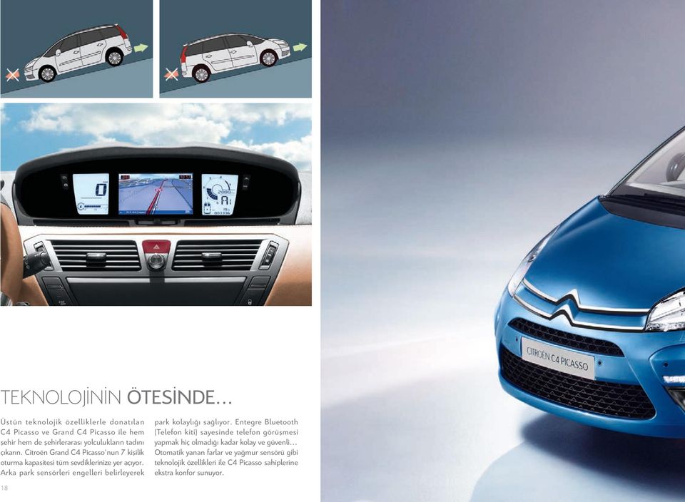 Citroën Grand C4 Picasso nun 7 kişilik oturma kapasitesi tüm sevdiklerinize yer açıyor.