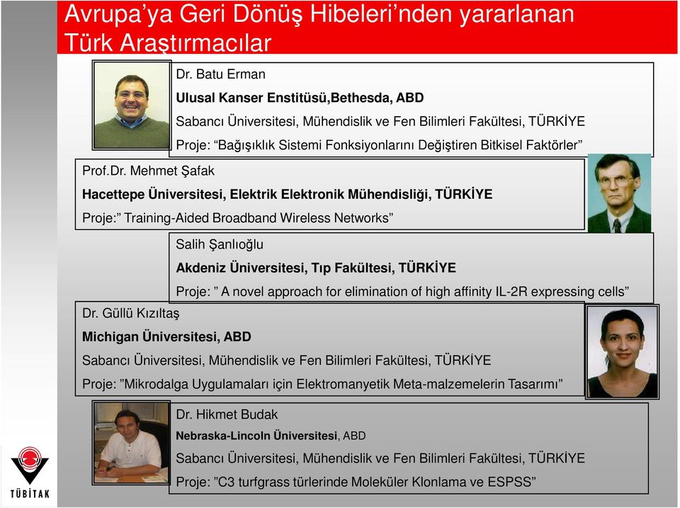 Hacettepe Üniversitesi, Elektrik Elektronik Mühendisliği, TÜRKĐYE Proje: Training-Aided Broadband Wireless Networks Dr.