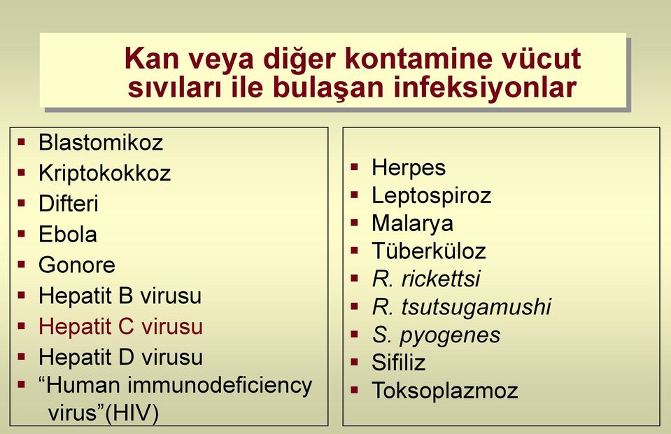 virusu Hepatit D virusu Human immunodeficiency virus (HIV) Herpes