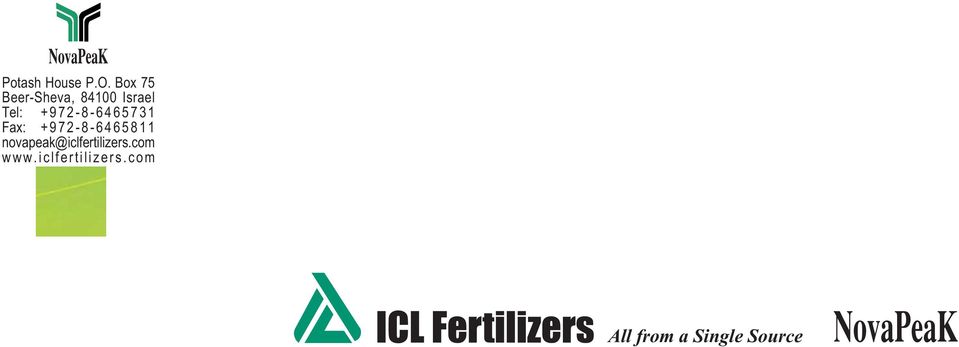 Fax: +972-8-6465811 novapeak@iclfertilizers.com www.