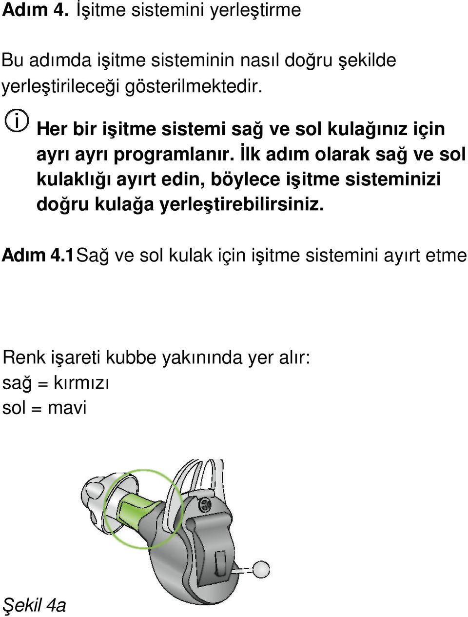 gösterilmektedir. Her bir işitme sistemi sağ ve sol kulağınız için ayrı ayrı programlanır.