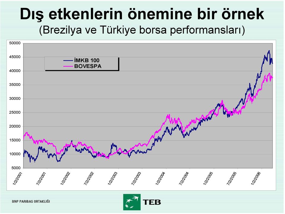 performansları) İMKB 100 BOVESPA 7/2/2001 1/2/2002 7/2/2002