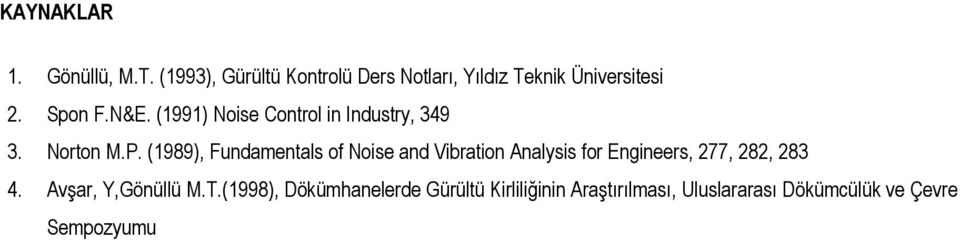(1991) Noise Control in Industry, 349 3. Norton M.P.