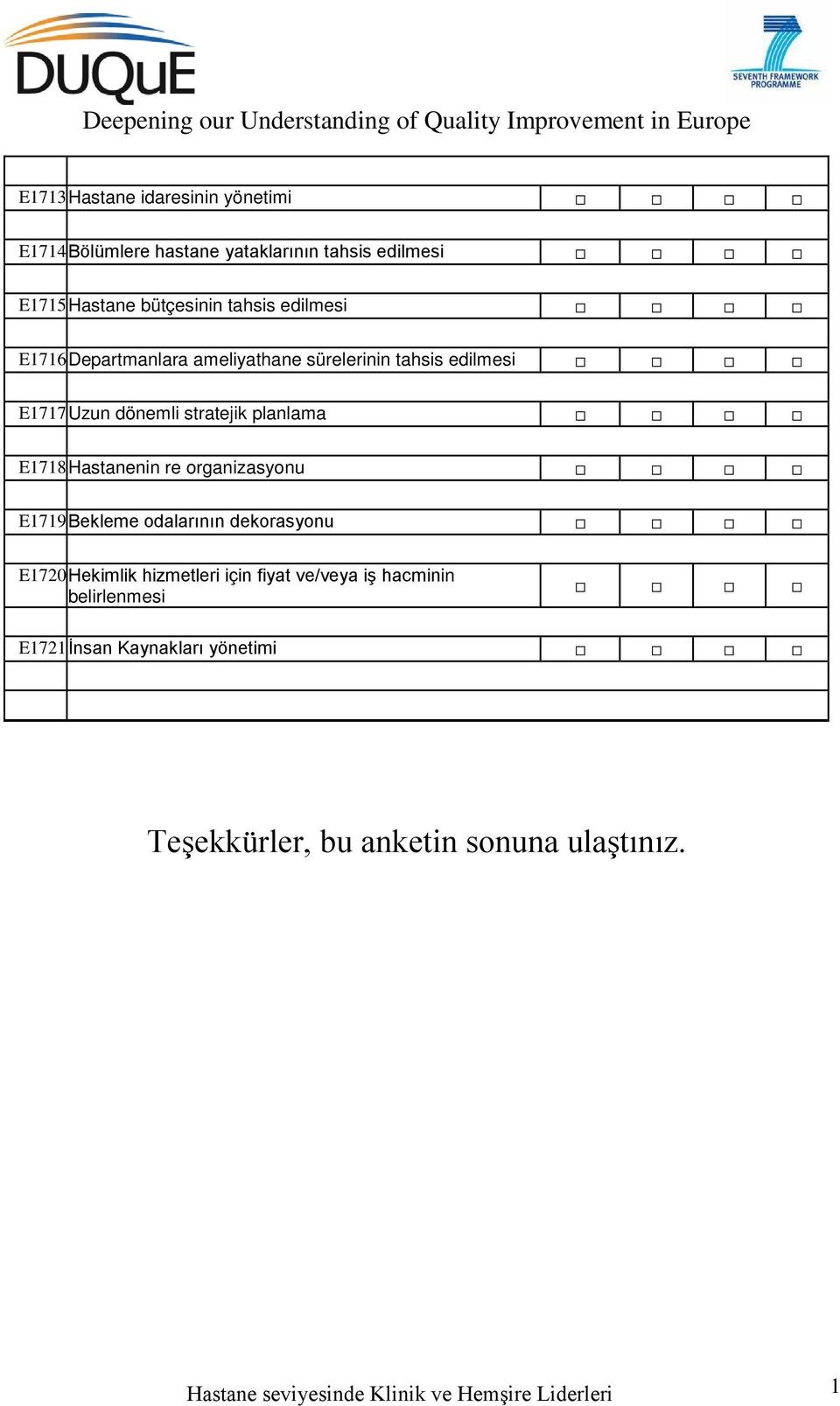 Hastanenin re organizasyonu E1719 Bekleme odalarının dekorasyonu E1720 Hekimlik hizmetleri için fiyat ve/veya iş hacminin